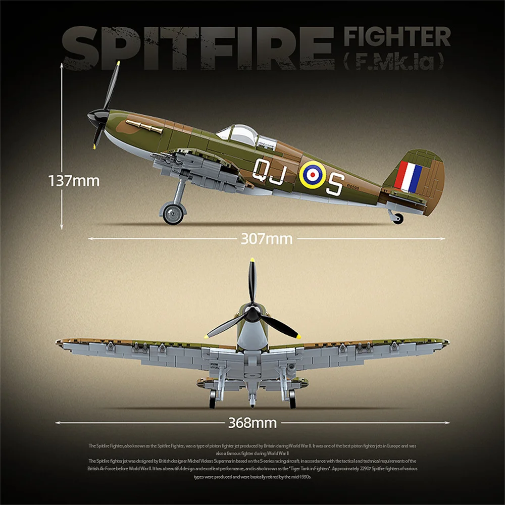 World War Army Military Soldiers SWAT UK: Spitfire Fighter F MK. la type Model Building Blocks Bricks Toys Gift World War Army Military Soldiers SWAT UK: Spitfire Fighter F MK. la type Model Building Blocks Bricks Toys Gift