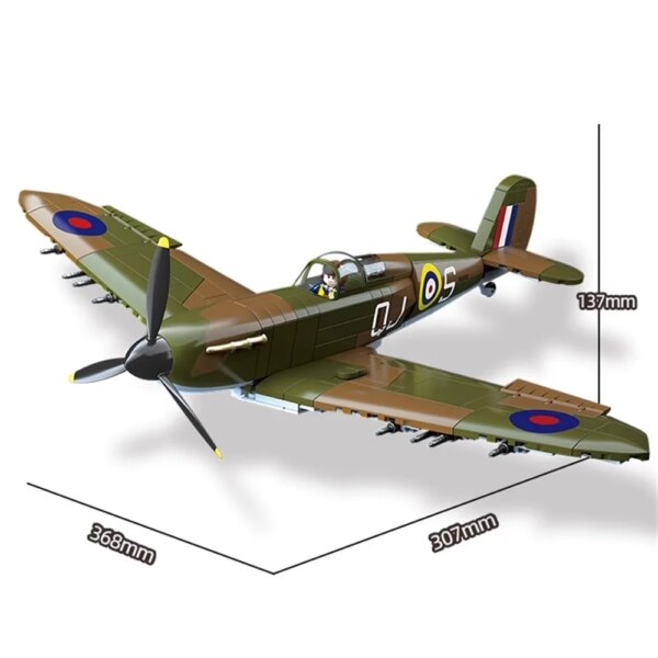 690-qxcdkq.jpg World War Army Military Soldiers SWAT UK: Spitfire Fighter F MK. la type Model Building Blocks Bricks Toys Gift
