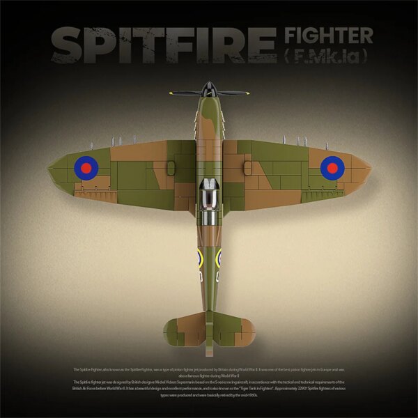 690-tdbuqy.jpg World War Army Military Soldiers SWAT UK: Spitfire Fighter F MK. la type Model Building Blocks Bricks Toys Gift