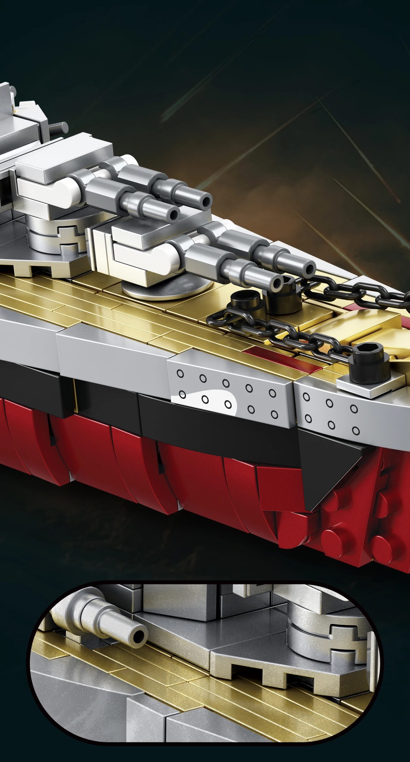 World War Army Military Soldiers KMS Bismarck Battleship Armored Vehicle Building Blocks Bricks Assembly Toys
