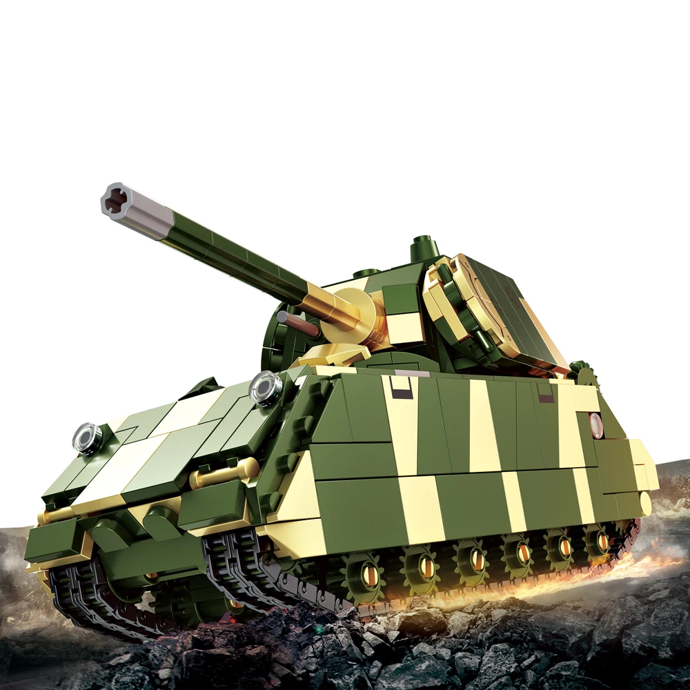 World War Army Military Soldiers KMS Bismarck Battleship Armored Vehicle Building Blocks Bricks Assembly Toys