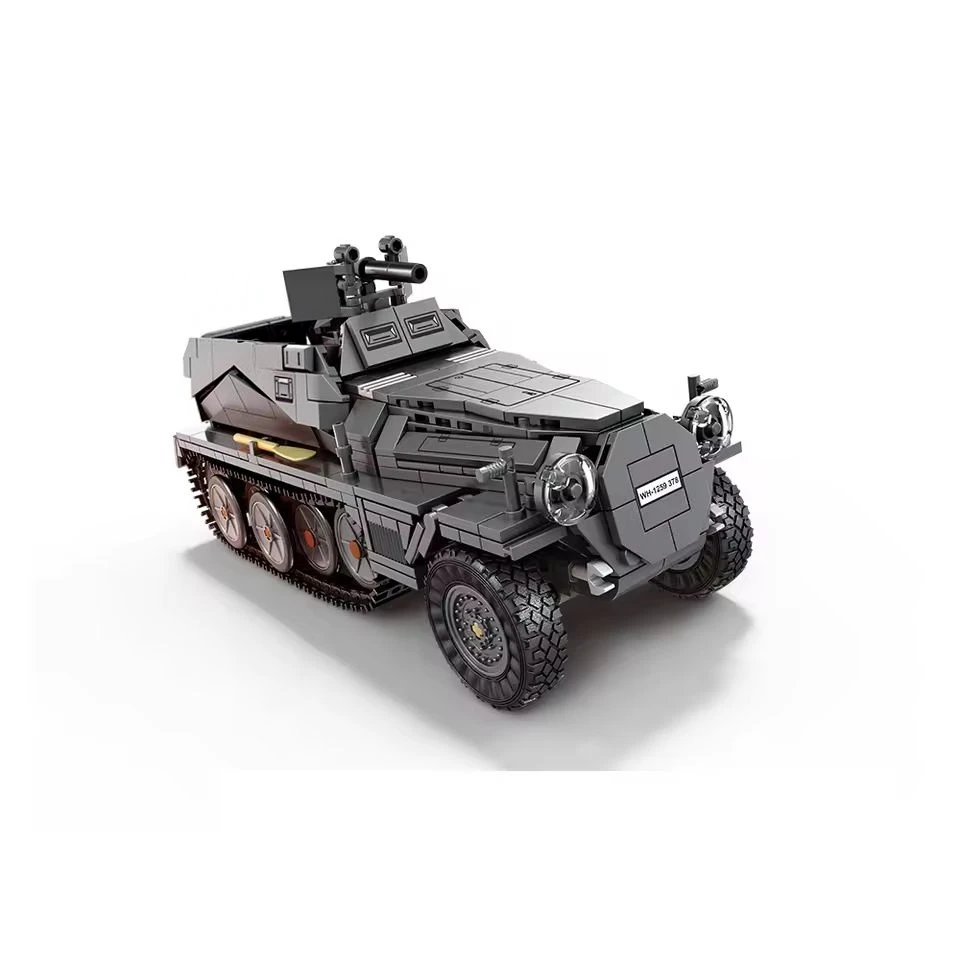 World War Army Military Soldiers KMS Bismarck Battleship Armored Vehicle Building Blocks Bricks Assembly Toys