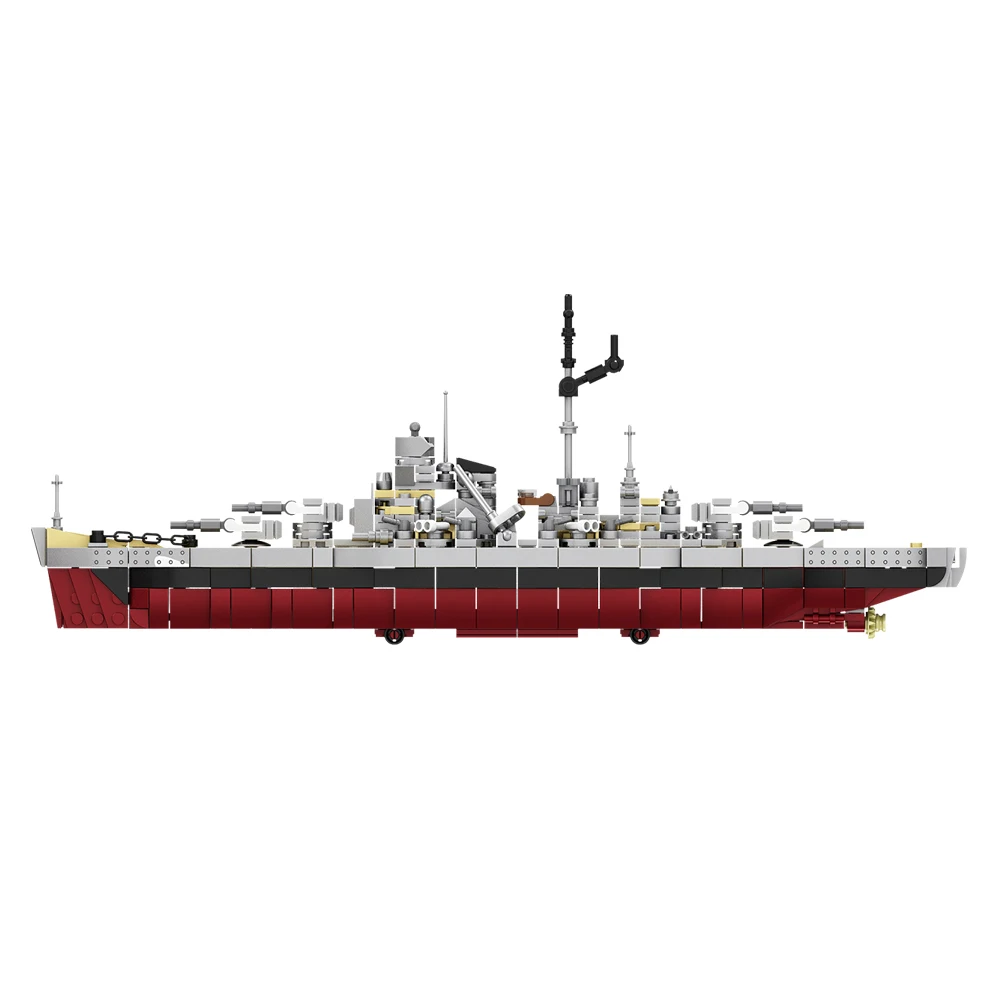 World War Army Military Soldiers KMS Bismarck Battleship Armored Vehicle Building Blocks Bricks Assembly Toys