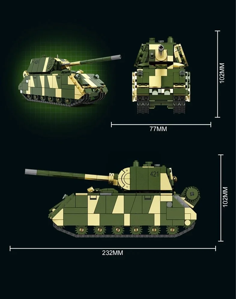 World War Army Military Soldiers KMS Bismarck Battleship Armored Vehicle Building Blocks Bricks Assembly Toys