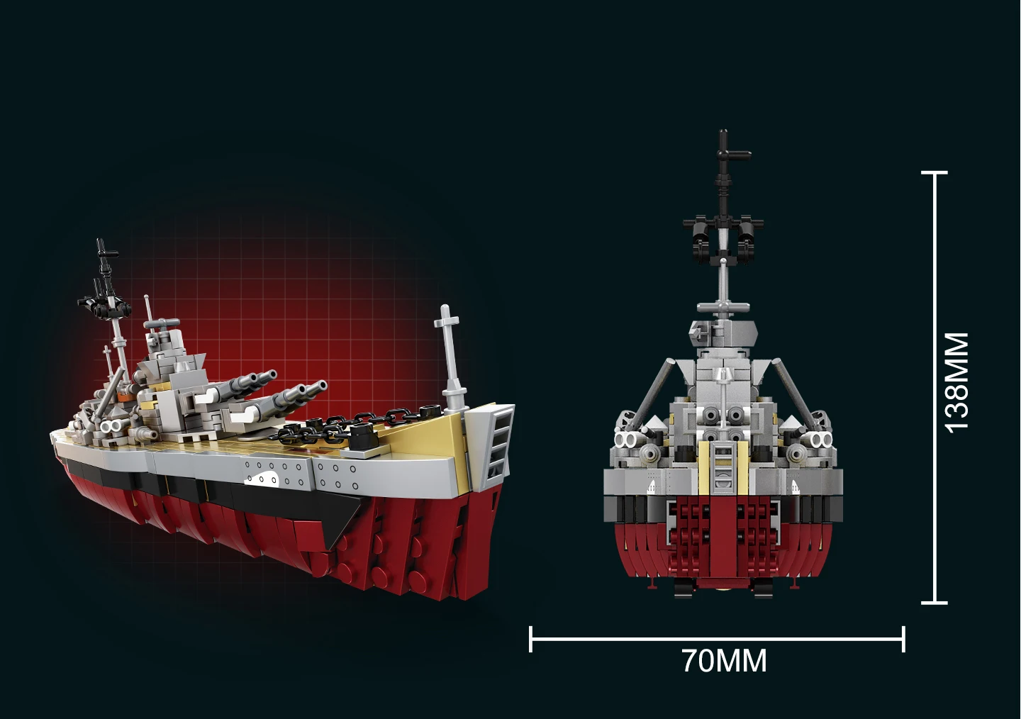 World War Army Military Soldiers KMS Bismarck Battleship Armored Vehicle Building Blocks Bricks Assembly Toys