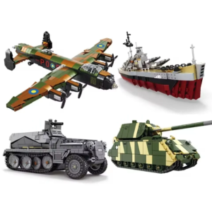 World War Army Military Soldiers KMS Bismarck Battleship Armored Vehicle Building Blocks Bricks Assembly Toys