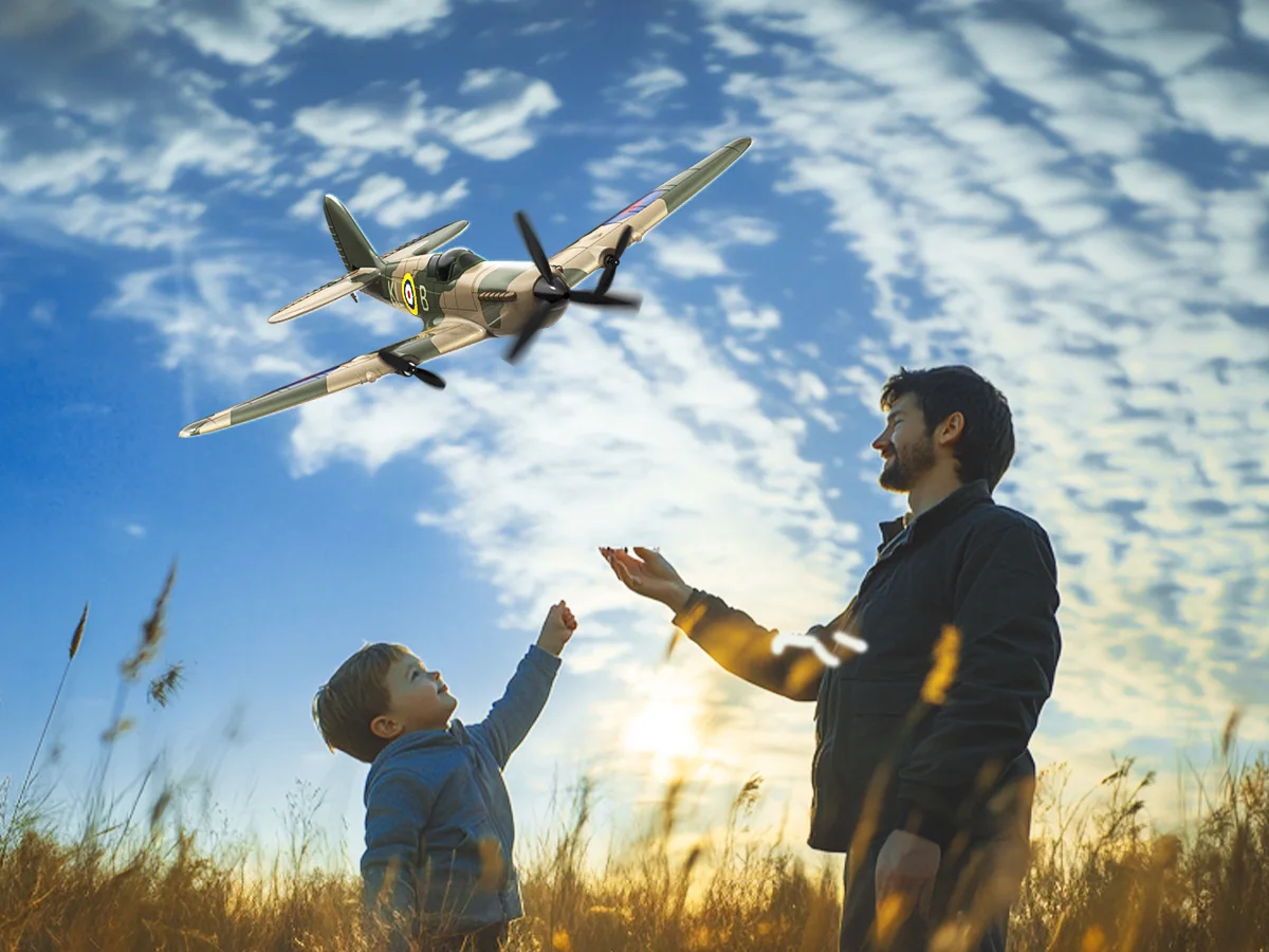 Spitfire RC Plane 2.4G 3CH Gyro Stabilizer Fixed Wing EPP Foam 400MM Wingspan Airplane RTF Fighter for Boys Children Spitfire RC Plane 2.4G 3CH Gyro Stabilizer Fixed Wing EPP Foam 400MM Wingspan Airplane RTF Fighter for Boys Children