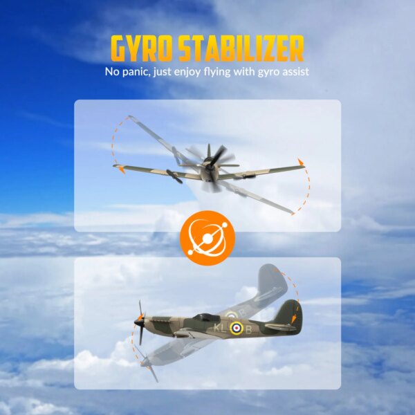 808-7dmfs5.jpg Spitfire RC Plane 2.4G 3CH Gyro Stabilizer Fixed Wing EPP Foam 400MM Wingspan Airplane RTF Fighter for Boys Children