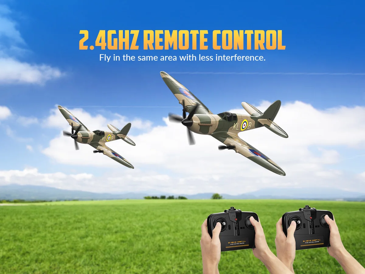 Spitfire RC Plane 2.4G 3CH Gyro Stabilizer Fixed Wing EPP Foam 400MM Wingspan Airplane RTF Fighter for Boys Children Spitfire RC Plane 2.4G 3CH Gyro Stabilizer Fixed Wing EPP Foam 400MM Wingspan Airplane RTF Fighter for Boys Children