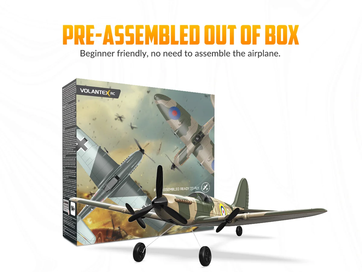 Spitfire RC Plane 2.4G 3CH Gyro Stabilizer Fixed Wing EPP Foam 400MM Wingspan Airplane RTF Fighter for Boys Children Spitfire RC Plane 2.4G 3CH Gyro Stabilizer Fixed Wing EPP Foam 400MM Wingspan Airplane RTF Fighter for Boys Children