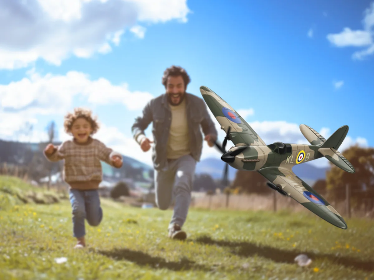 Spitfire RC Plane 2.4G 3CH Gyro Stabilizer Fixed Wing EPP Foam 400MM Wingspan Airplane RTF Fighter for Boys Children Spitfire RC Plane 2.4G 3CH Gyro Stabilizer Fixed Wing EPP Foam 400MM Wingspan Airplane RTF Fighter for Boys Children