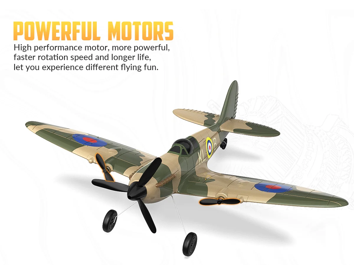 Spitfire RC Plane 2.4G 3CH Gyro Stabilizer Fixed Wing EPP Foam 400MM Wingspan Airplane RTF Fighter for Boys Children Spitfire RC Plane 2.4G 3CH Gyro Stabilizer Fixed Wing EPP Foam 400MM Wingspan Airplane RTF Fighter for Boys Children