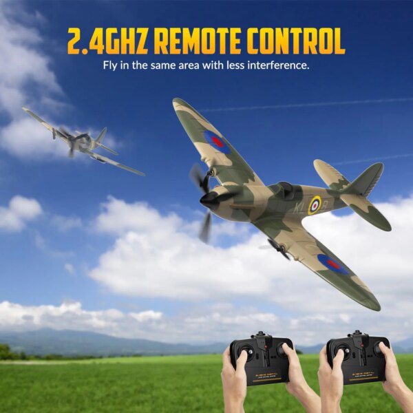 808-rvjwcc.jpg Spitfire RC Plane 2.4G 3CH Gyro Stabilizer Fixed Wing EPP Foam 400MM Wingspan Airplane RTF Fighter for Boys Children