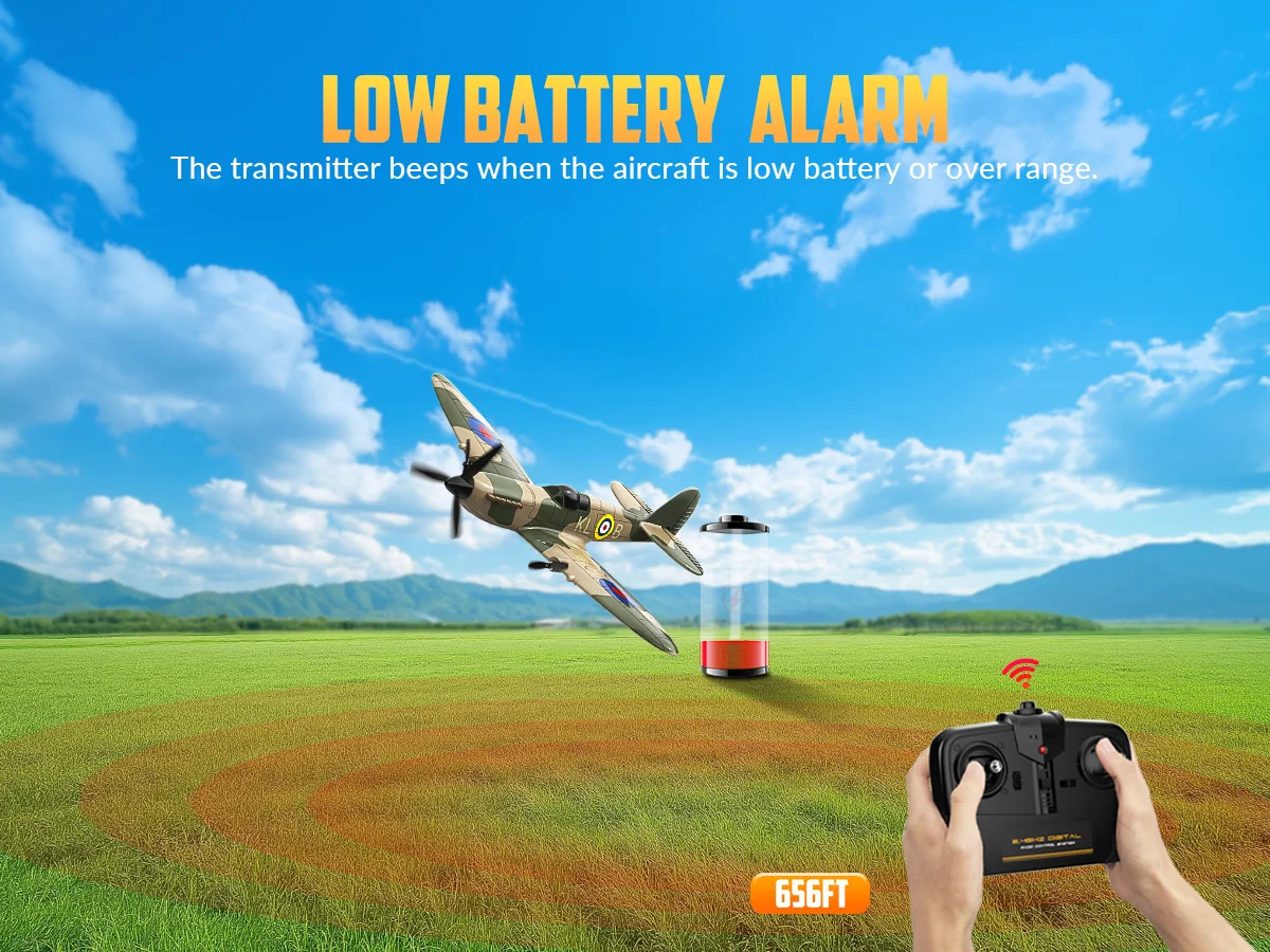Spitfire RC Plane 2.4G 3CH Gyro Stabilizer Fixed Wing EPP Foam 400MM Wingspan Airplane RTF Fighter for Boys Children Spitfire RC Plane 2.4G 3CH Gyro Stabilizer Fixed Wing EPP Foam 400MM Wingspan Airplane RTF Fighter for Boys Children