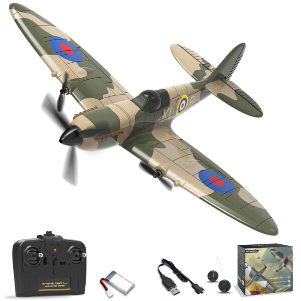 808-waqjjp.jpg Spitfire RC Plane 2.4G 3CH Gyro Stabilizer Fixed Wing EPP Foam 400MM Wingspan Airplane RTF Fighter for Boys Children
