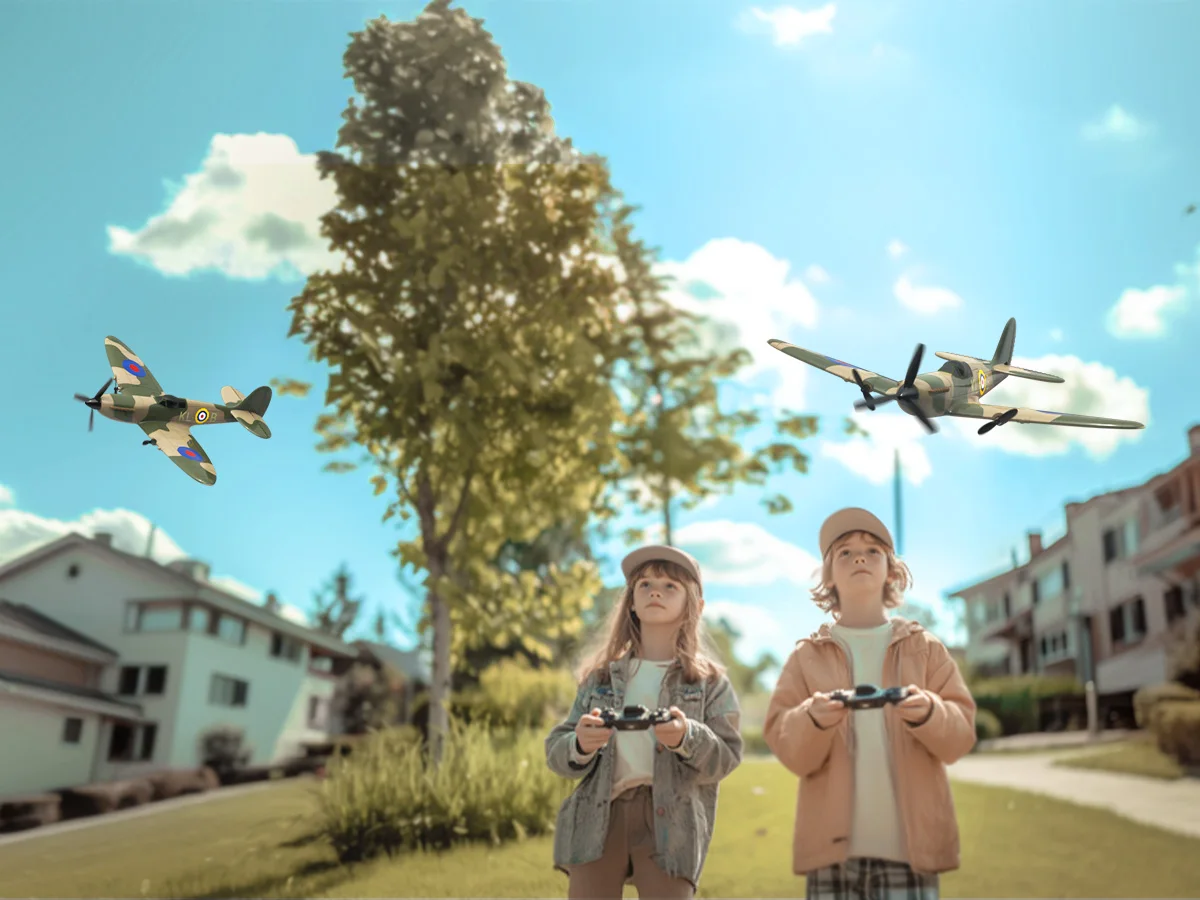 Spitfire RC Plane 2.4G 3CH Gyro Stabilizer Fixed Wing EPP Foam 400MM Wingspan Airplane RTF Fighter for Boys Children Spitfire RC Plane 2.4G 3CH Gyro Stabilizer Fixed Wing EPP Foam 400MM Wingspan Airplane RTF Fighter for Boys Children