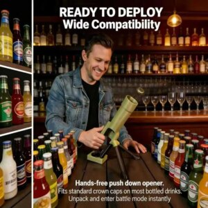 850-3hmp4r.jpg Mortar Beer Bottle Opener Tactical Cap Launcher Hands Free Push Down Fun Cap Launching Game For Home Bar Party Game Night