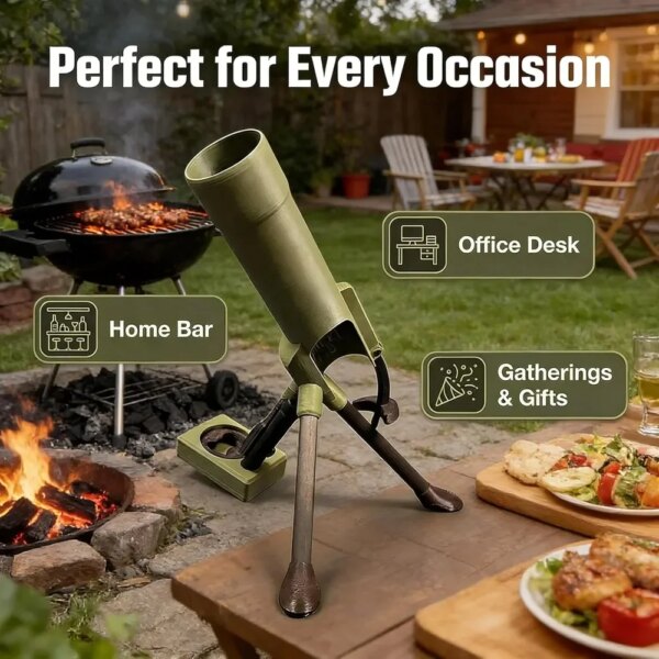 850-s1jwp9.jpg Mortar Beer Bottle Opener Tactical Cap Launcher Hands Free Push Down Fun Cap Launching Game For Home Bar Party Game Night