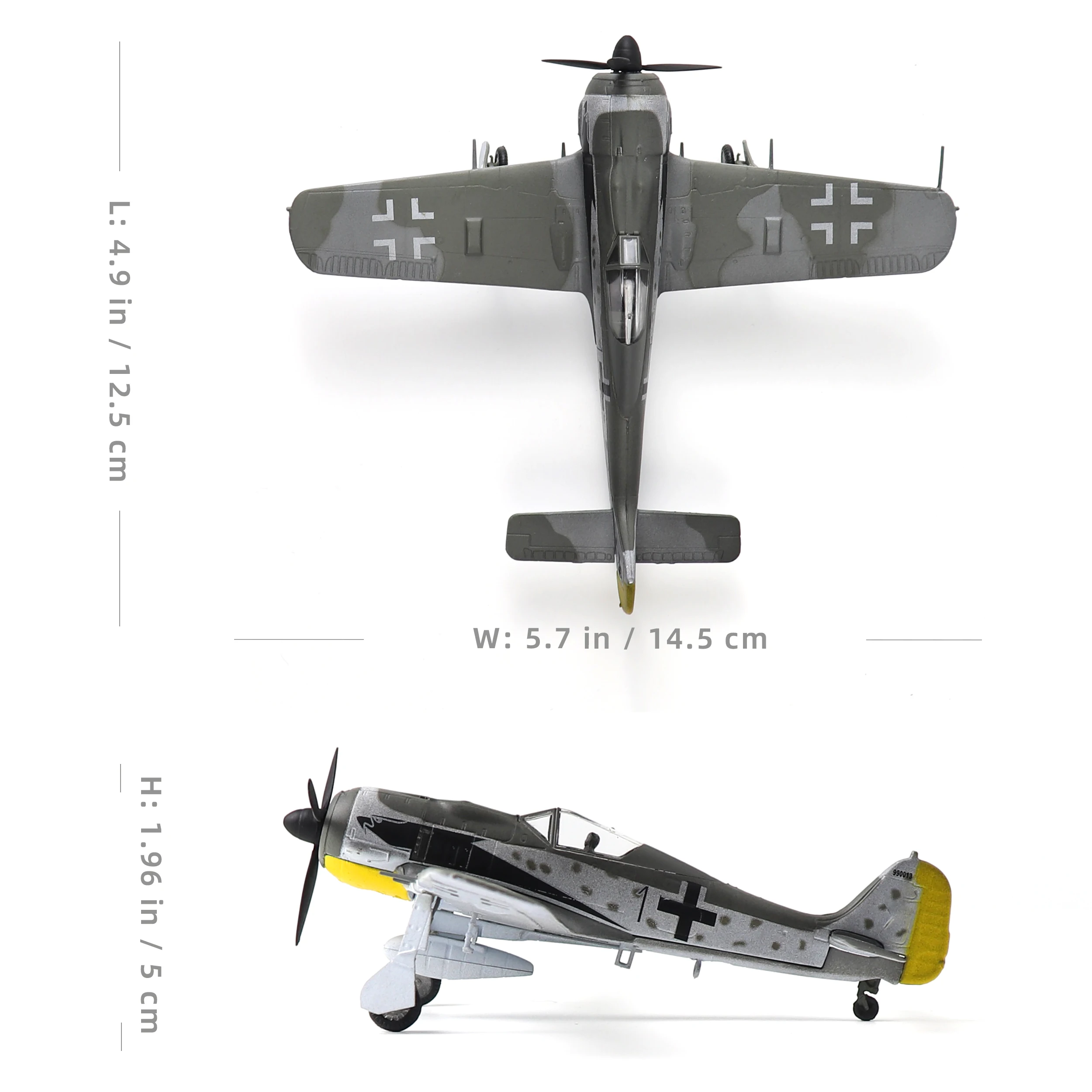NUOTIE 1/72 Focke-Wulf Fw 190A-8 German Classic Fighter Diecast Model with Stand Prebuilt for Collection