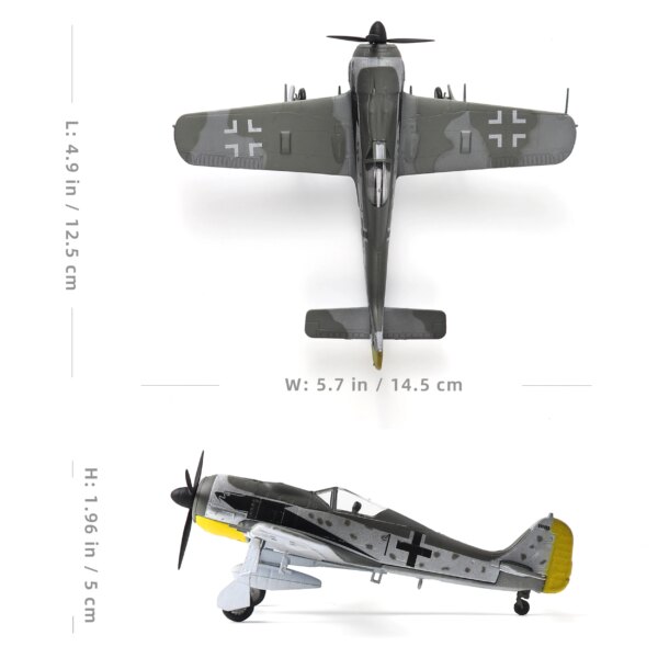 NUOTIE 1/72 Focke-Wulf Fw 190A-8 German Classic Fighter Diecast Model with Stand Prebuilt for Collection